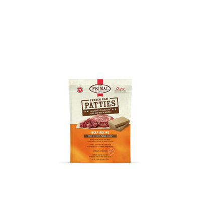 PRIMAL Beef Frozen Raw Patties - Dog Food