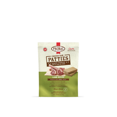 PRIMAL Lamb Frozen Raw Patties - Dog Food