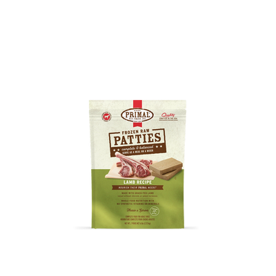 PRIMAL Lamb Frozen Raw Patties - Dog Food