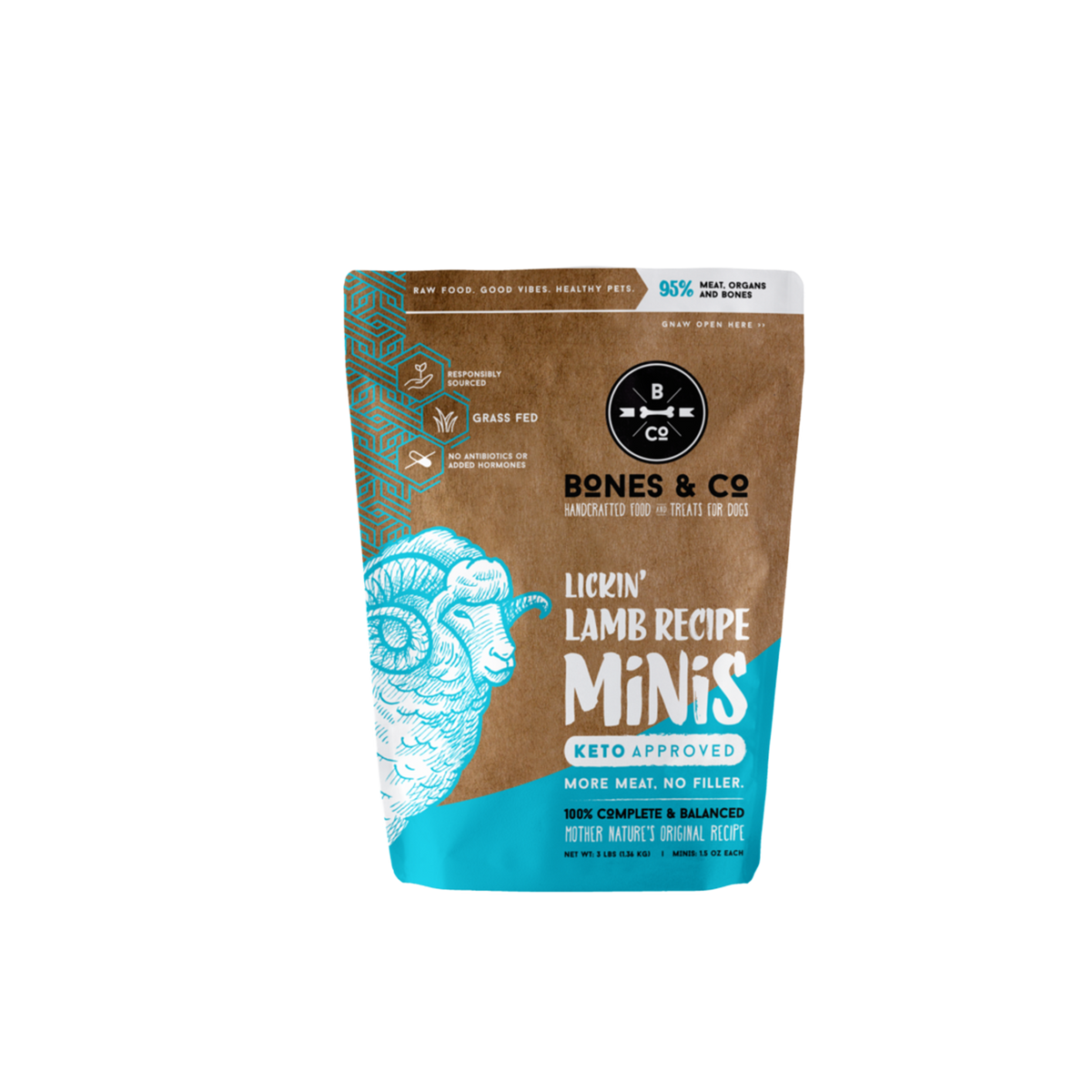 BONES & CO Frozen Lamb Minis - Dog Food