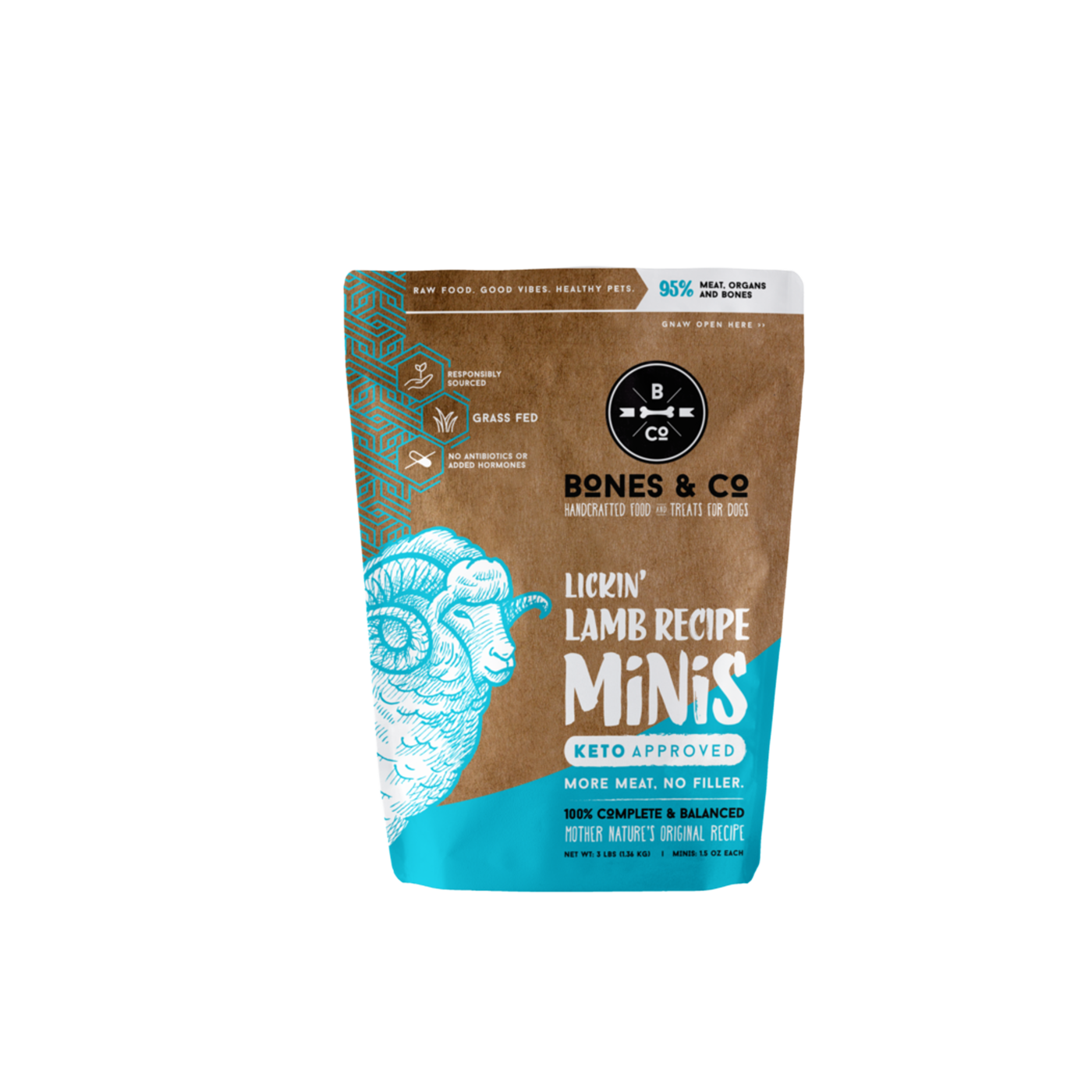 BONES & CO Frozen Lamb Minis - Dog Food