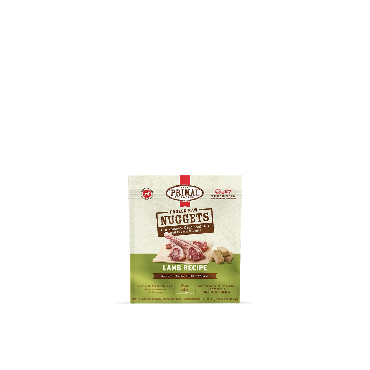 PRIMAL Lamb Frozen Raw Nuggets - Dog Food