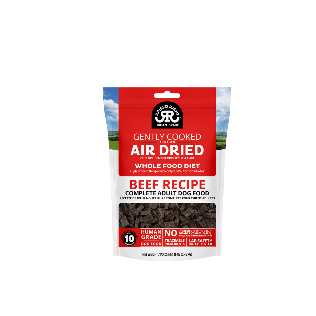 RAISED RIGHT Air Dried Original Beef - Dog Food