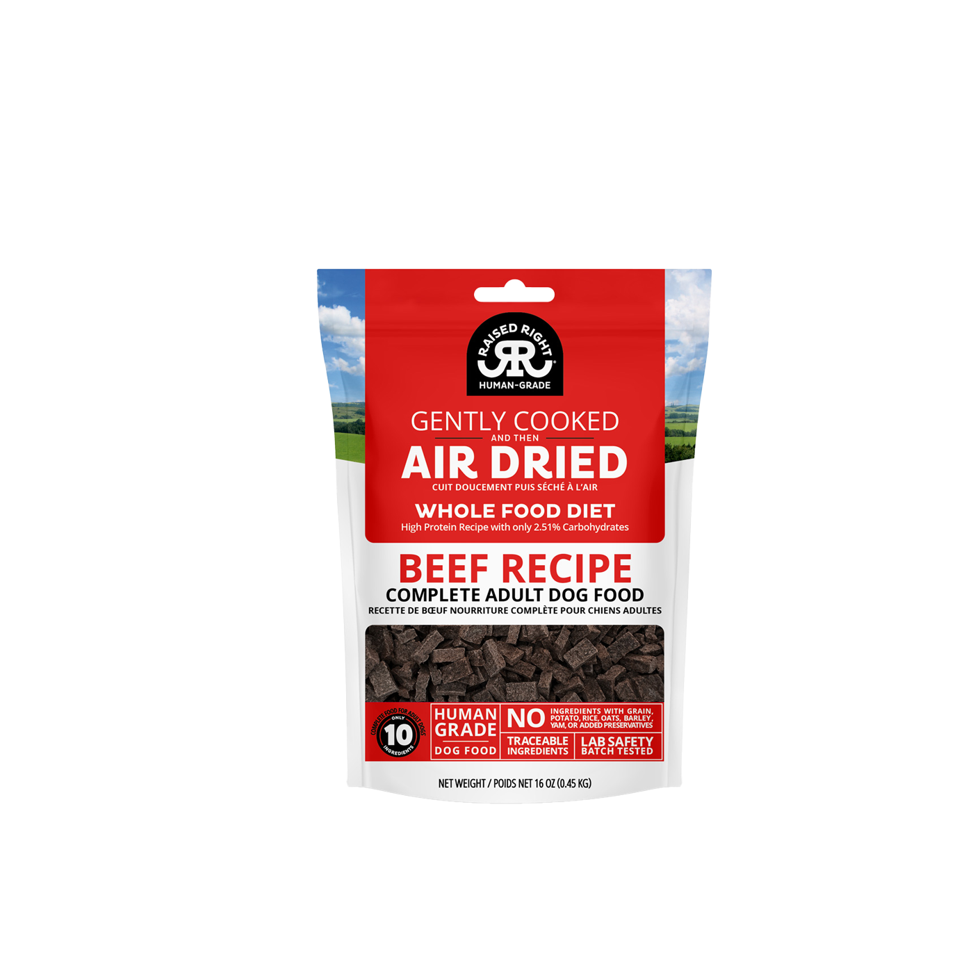 RAISED RIGHT Air Dried Original Beef - Dog Food