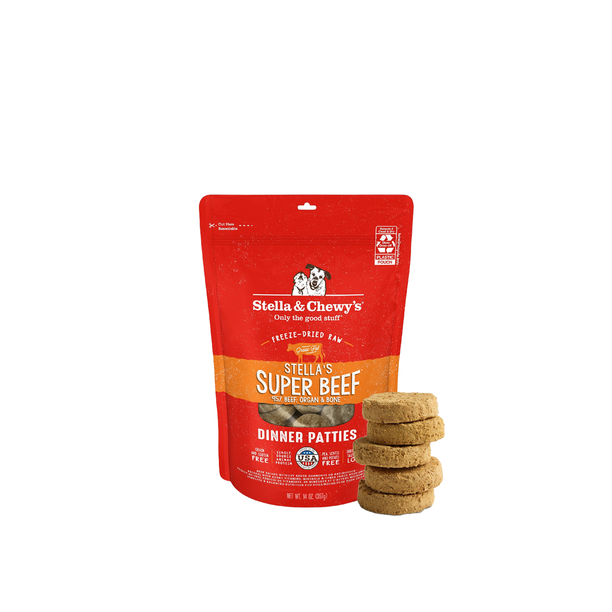 STELLA & CHEWY'S Super Beef Freeze-Dried Raw Dinner Patties- Dog Food