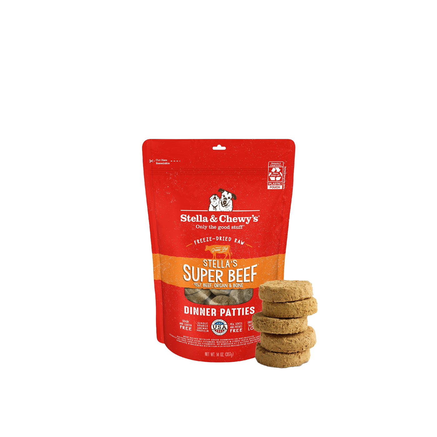 STELLA & CHEWY'S Super Beef Freeze-Dried Raw Dinner Patties- Dog Food