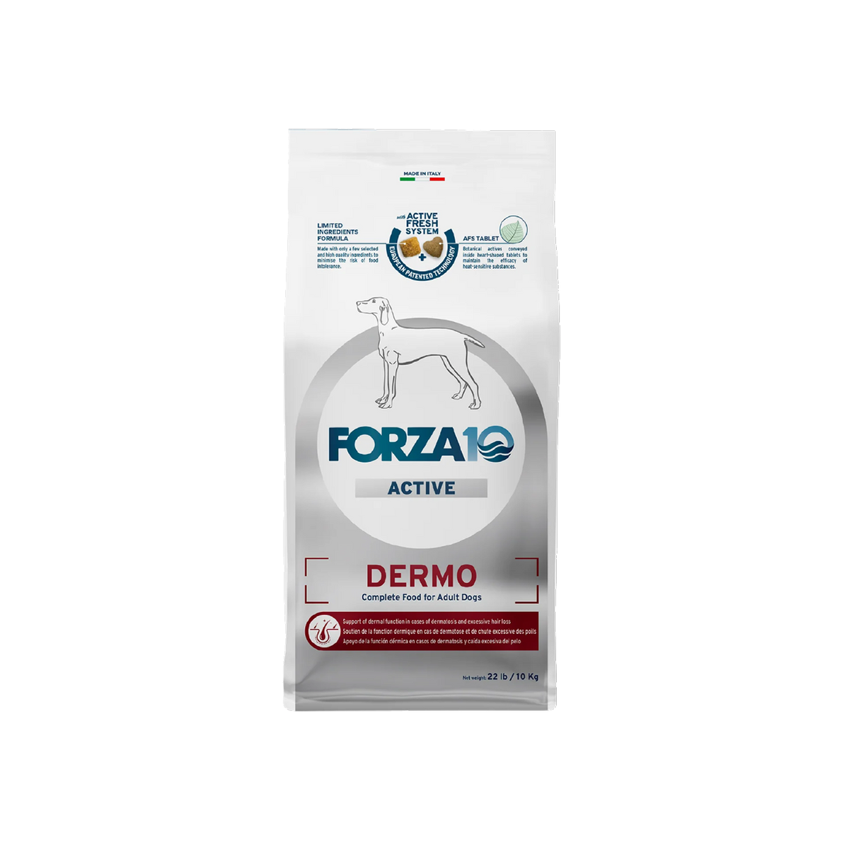FORZA10 - Dermo Dry Dog Food for Itchy Skin & Coat Health, Fish Flavor