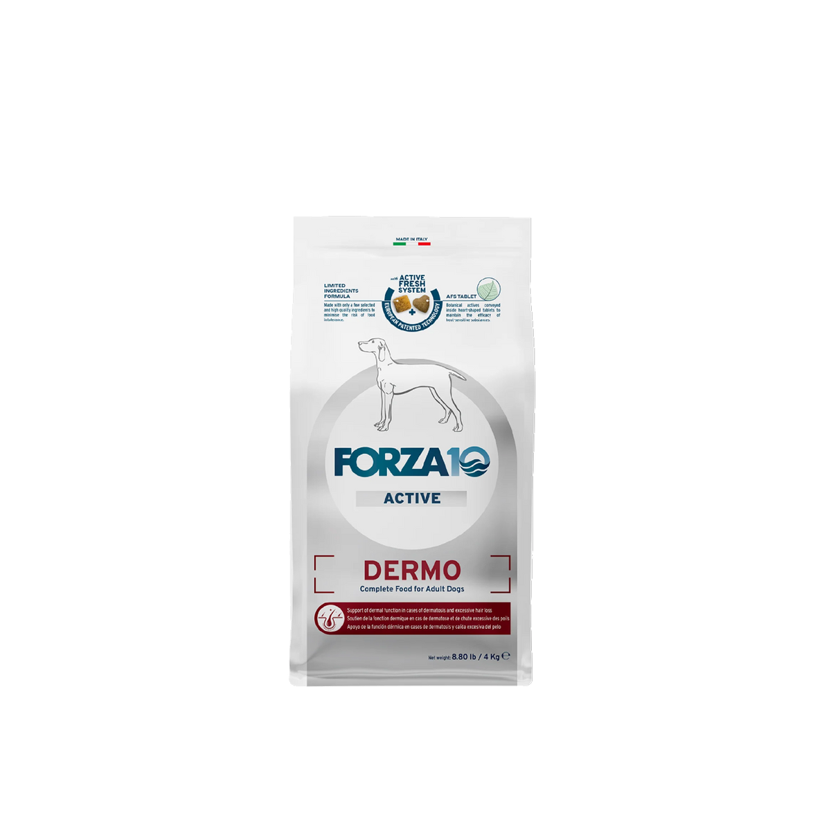 FORZA10 - Dermo Dry Dog Food for Itchy Skin & Coat Health, Fish Flavor